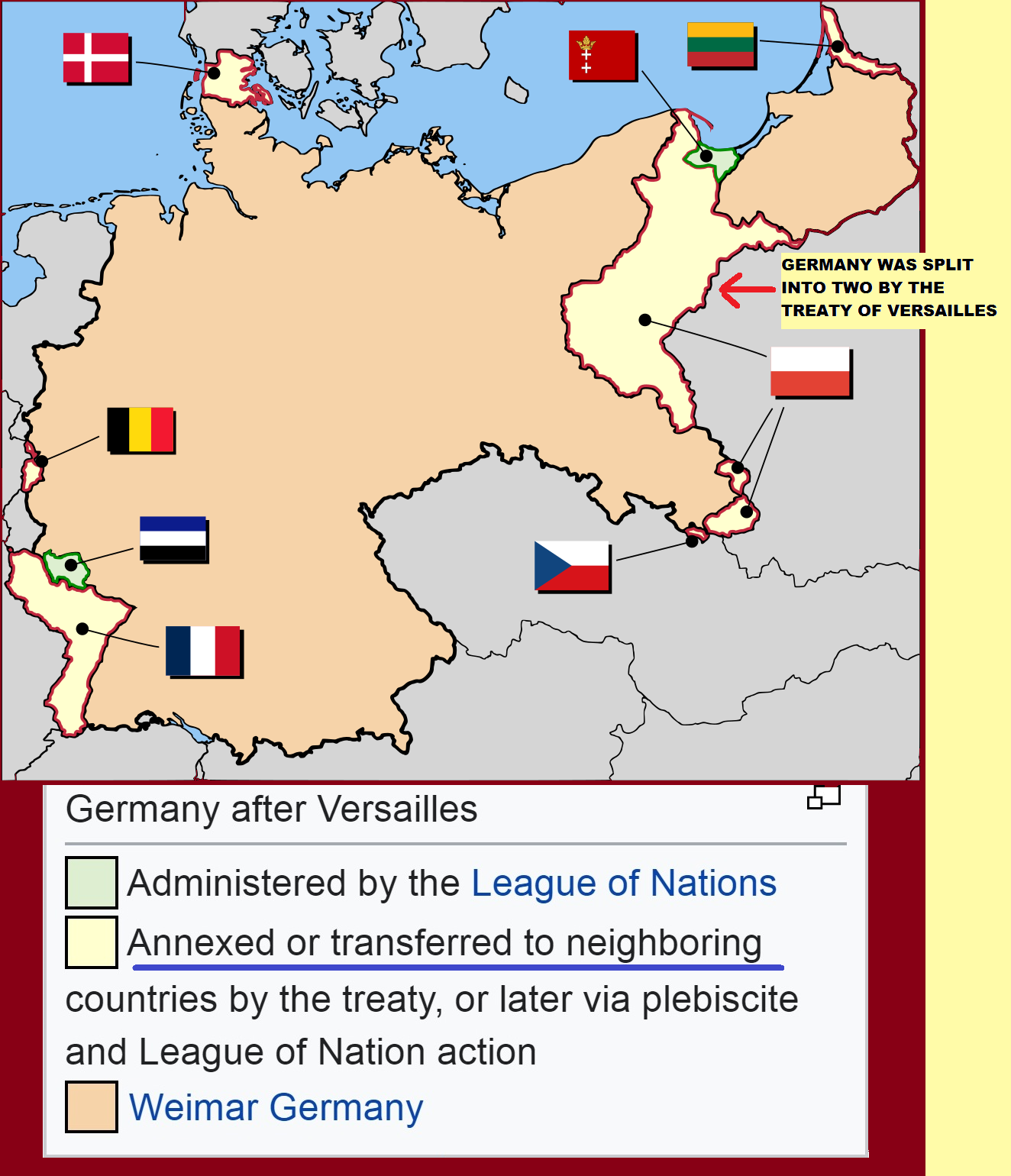 Germany Loss of Land After WWI